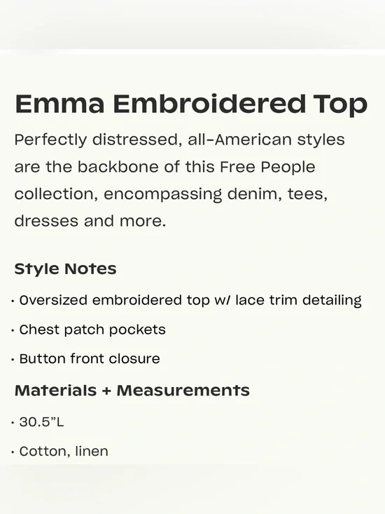 Free People Emma Embroidered top - Picture 9 of 14